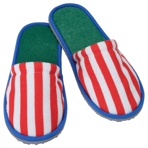 SKOGSSALLAT شبشب, أحمر/أبيض/مخطط, S/M