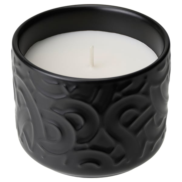 SÖTRÖNN شمعة معطرة في برطمان خزفي, شاي الماتشا والزنجبيل/أسود, 25 س