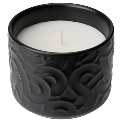 SÖTRÖNN شمعة معطرة في برطمان خزفي, شاي الماتشا والزنجبيل/أسود, 25 س