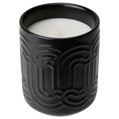 SÖTRÖNN شمعة معطرة في برطمان خزفي, شاي الماتشا والزنجبيل/أسود, 45 س