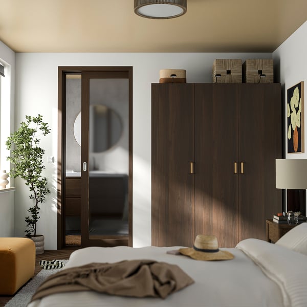 STORKLINTA باب, بني غامق/شكل السنديان, 50x195 سم