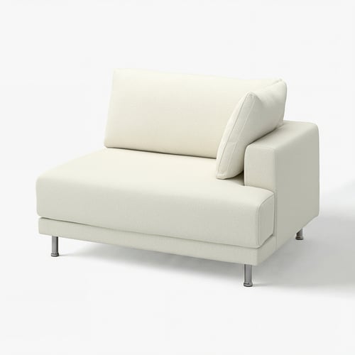 UPPÅKRA وحدة كنب بمقعد ونصف, مع مسند ذراعين أيمن/Axvall أبيض-مطفي
