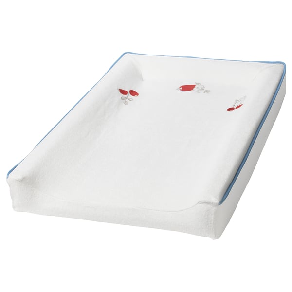 VÄDRA غطاء لفرشة العناية بالأطفال, نقش أرنب/أبيض, 48x74 سم