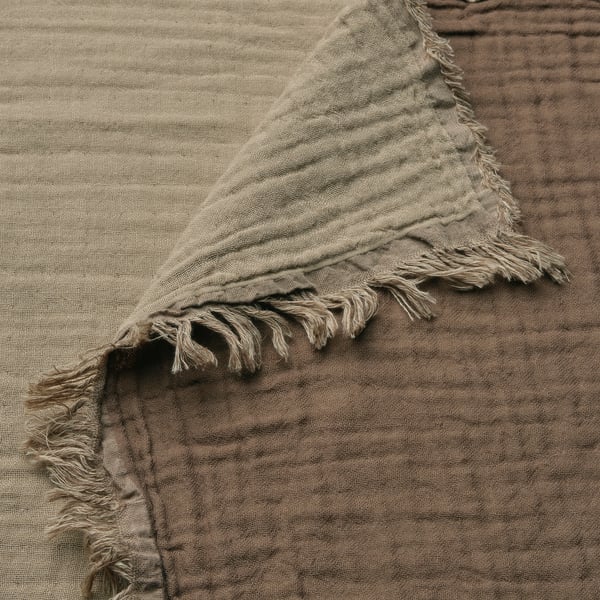 VALLKRASSING غطاء, رمادي فاتح-بني, 150x200 سم