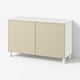 BESTÅ Storage combination with doors, white/Krukmakare beige, 120x42x75 cm