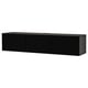 A black BESTÅ tv bench with three doors, offering storage and cable management solutions.