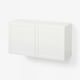 BESTÅ Wall-mounted cabinet combination, white/Hanviken white, 120x42x64 cm