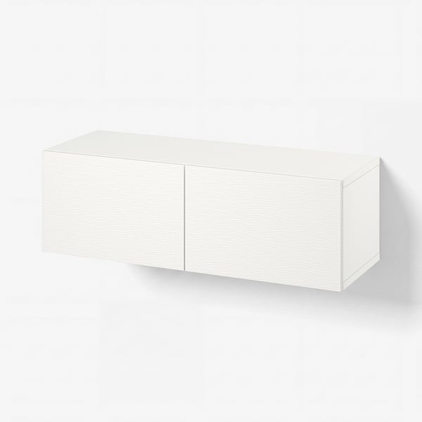 BESTÅ Wall-mounted cabinet combination, white/Laxviken white, 120x42x38 cm