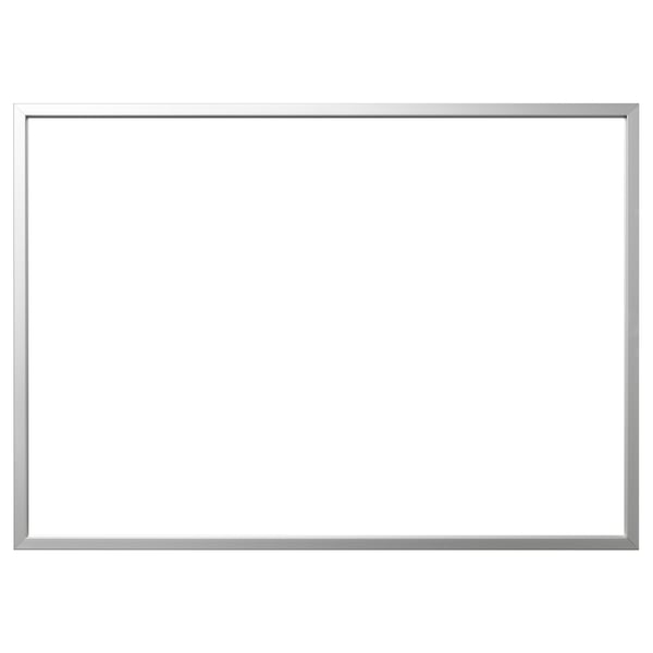 A silver BJÖRKSTA frame, anodized aluminium, for wall art display.