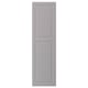 A grey BODBYN cabinet door with a bevelled panel design. The door is rectangular with a smooth lacquered finish, providing a clean and modern look.