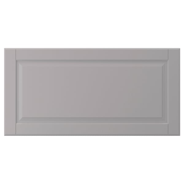 BODBYN grey kitchen cabinet, rectangular with bevelled panels.