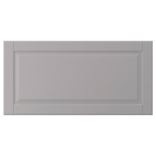 BODBYN grey kitchen cabinet, rectangular with bevelled panels.