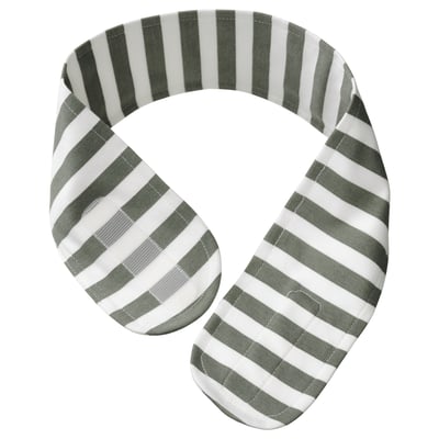 DOFTDRACENA: green striped cotton headband with adjustable fastener. Soft, comfortable, keeps hair away.