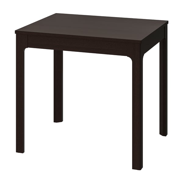 EKEDALEN square dining table, dark brown, wooden, four legs.