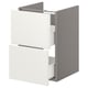 An ENHET white bathroom cabinet with two drawers in a grey cabinet base.