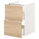 ENHET white & oak cabinet with 2 drawers for bathroom storage.