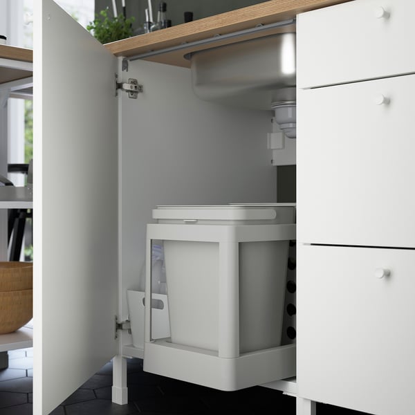 Under-sink cabinet with waste sorting bins, part of IKEA ENHET series.
