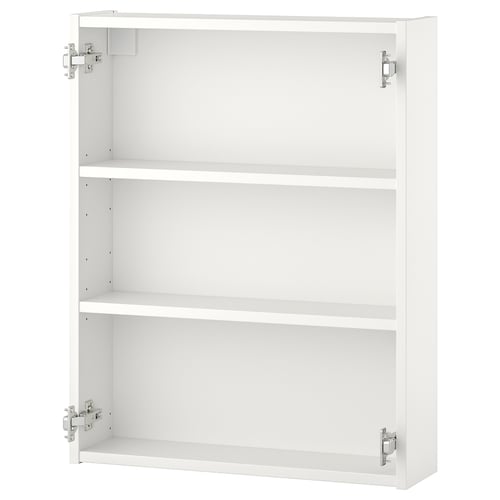 White ENHET wall cabinet with 2 shelves, ideal for storage.