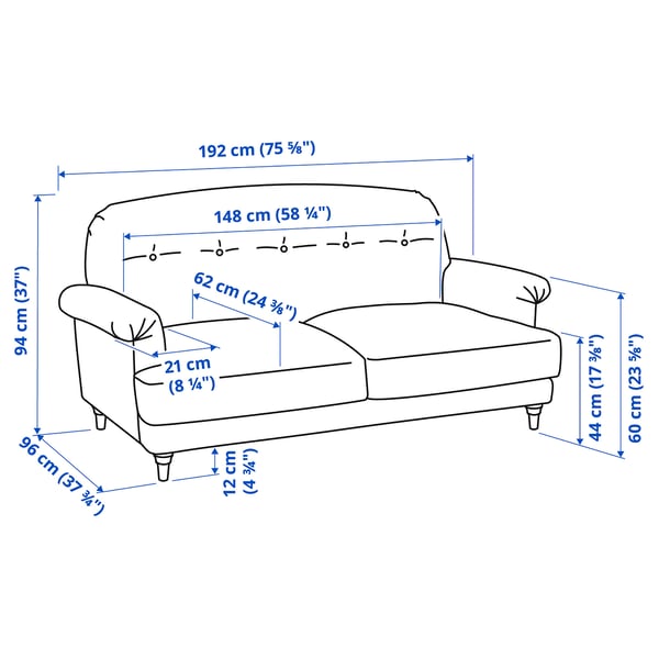 Illustration with measurements for the product: ESSEBODA.