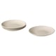 Set of beige FÄRGKLAR stoneware side plates, simple design.