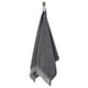 Grey FJÄLLSTARR cotton towel with intricate texture and fringe.