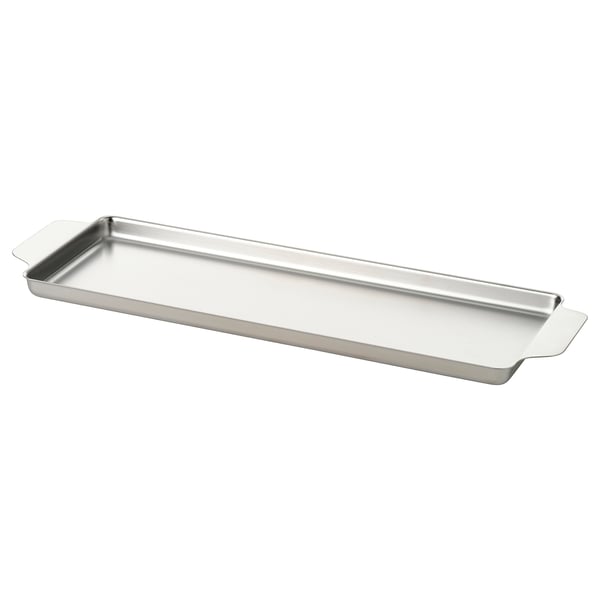FRÖJDA stainless steel tray, rectangular, dishwasher safe.
