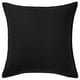 A square black GURLI cushion cover. Its made from 100% cotton and a simple, zippered design.