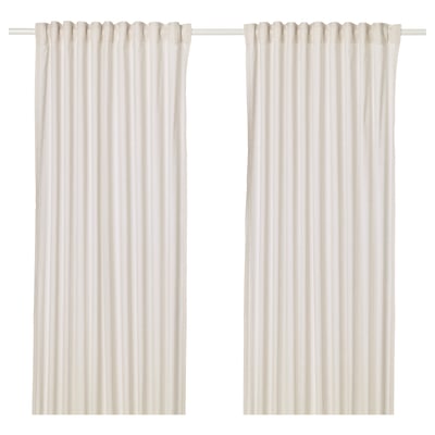 HANNALILL curtains, off-white, made of 100% cotton, simple and elegant design, ideal for privacy and light control.