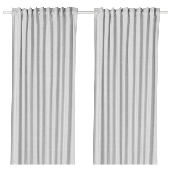 HANNALILL white cotton curtains, simple design, hanging straight.