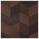 HASSLARP: brown herringbone-patterned wooden kitchen cabinet with intricate diagonal cuts.