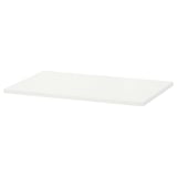 HJÄLPA white shelf, rectangular, plain design, made of recycled paper and plastic.