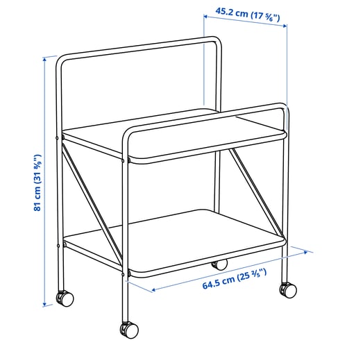 Illustration with measurements for the product: JÄRLÅSA.