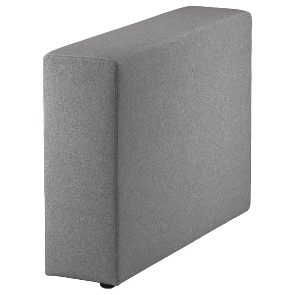 Grey rectangular JÄTTEBO sofa cover, smooth, felt-like fabric, two-tone melange effect, simple modern design, fits corner sofa.