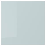 Modern kitchen cabinet: high-gloss grey-blue KALLARP drawer front, sleek, straight lines.