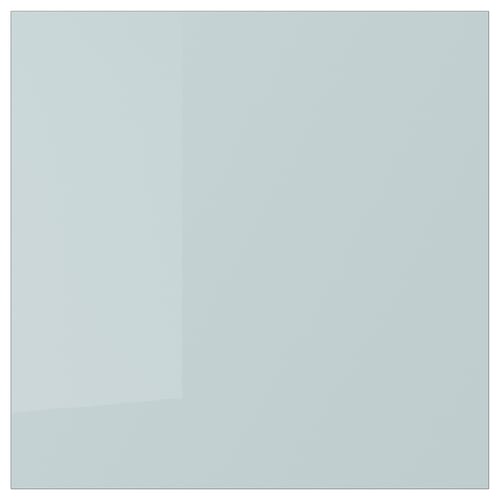 Modern kitchen cabinet: high-gloss grey-blue KALLARP drawer front, sleek, straight lines.