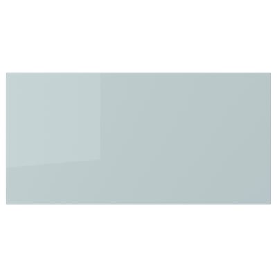 KALLARP grey-blue high-gloss kitchen front - sleek, modern design.