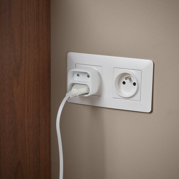 KOPPLA 2-way adaptor plug, unearthed white