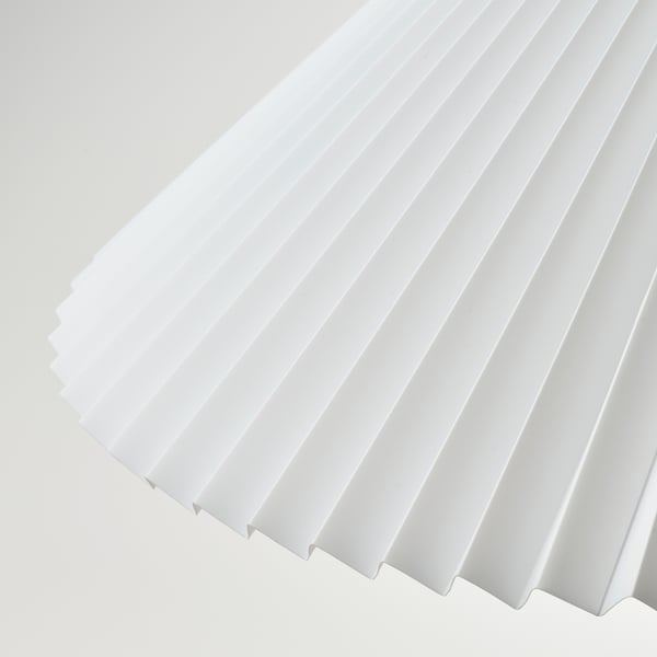 KUDDLAVA / SKAFTET Pendant lamp, pleated white, 59 cm