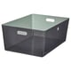 KUGGIS: large, grey plastic storage box with handles for easy carrying.