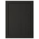 Black wooden cabinet door with a solid wood frame and bevelled edges. A traditional design with a veneer panel.