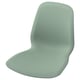 Ikea LIDÅS chair, sage green, smooth plastic, curved shape.