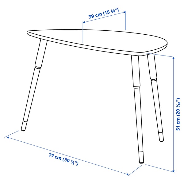 Illustration with measurements for the product: LÖVBACKEN.