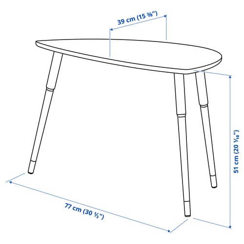 Illustration with measurements for the product: LÖVBACKEN.