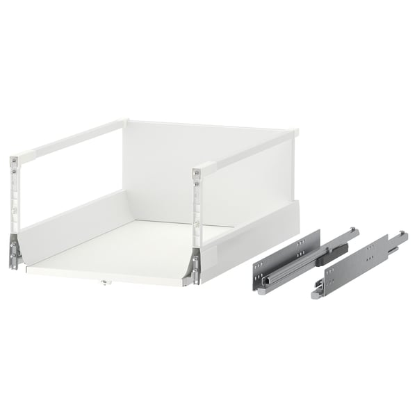 MAXIMERA drawer, white, sleek design, with 2 runners, extends fully, soft close.