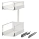 MAXIMERA pull-out fittings, white, made of melamine and steel, featuring smooth runners and a soft-close mechanism.