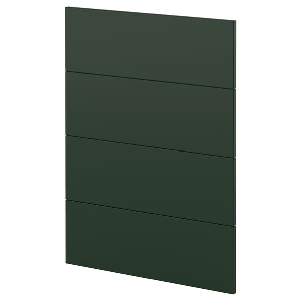 Deep green kitchen front panel, rectangular with smooth surface.