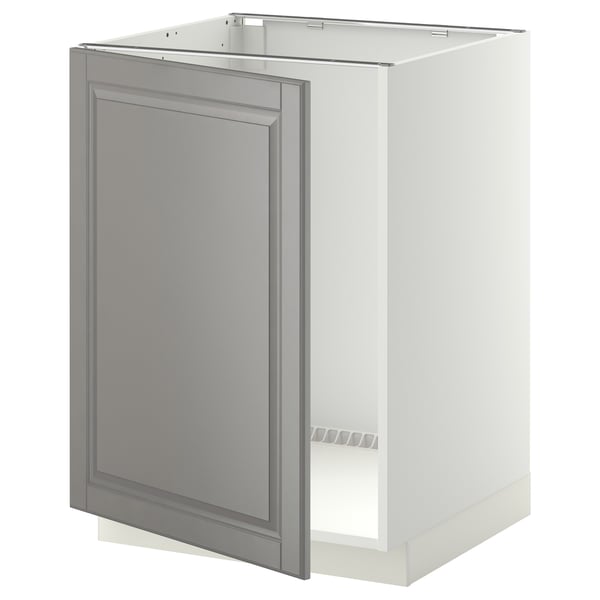 METOD kitchen cabinet, grey and white, square shape, traditional design.