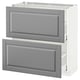 Ikea METOD kitchen unit, grey with beveled edges, 2 drawers.