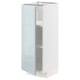 White METOD kitchen cabinet with grey-blue glossy door, square shape.