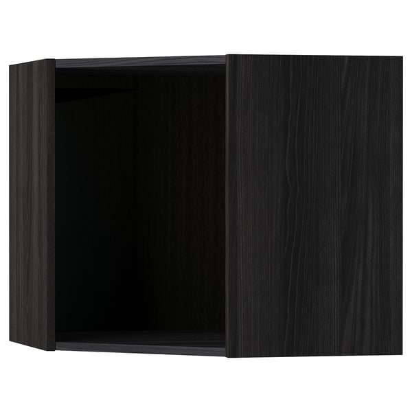 Black caja METOD wall cabinet, rectangular, wooden.